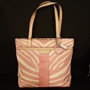 Coach Zebra Zip Top Tote